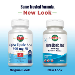 60-count bottle of KAL Alpha Lipoic Acid SR tablets