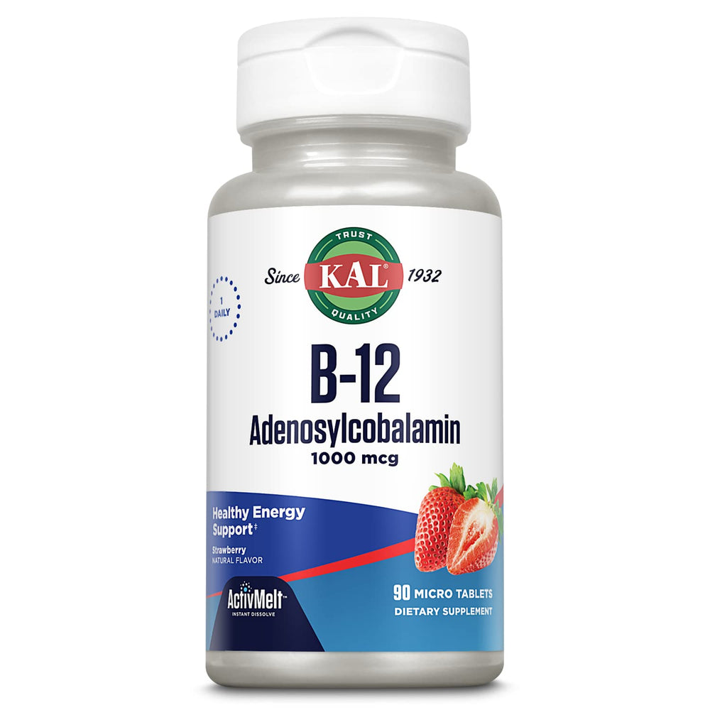 KAL Vitamin B12 Adenosylcobalamin 1000 mcg Activemelt Strawberry flavor 90 tablets