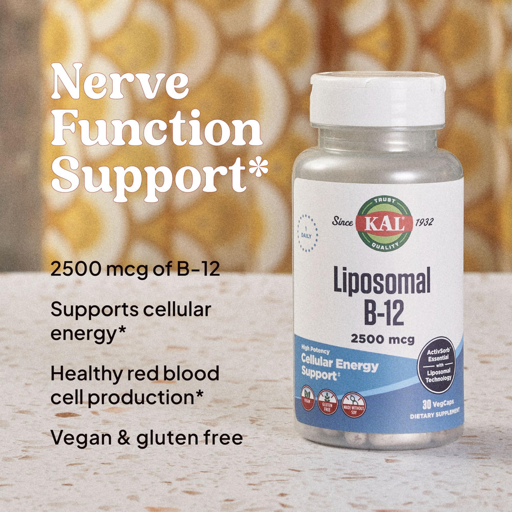 Gluten-free, vegan B12 capsules packaging