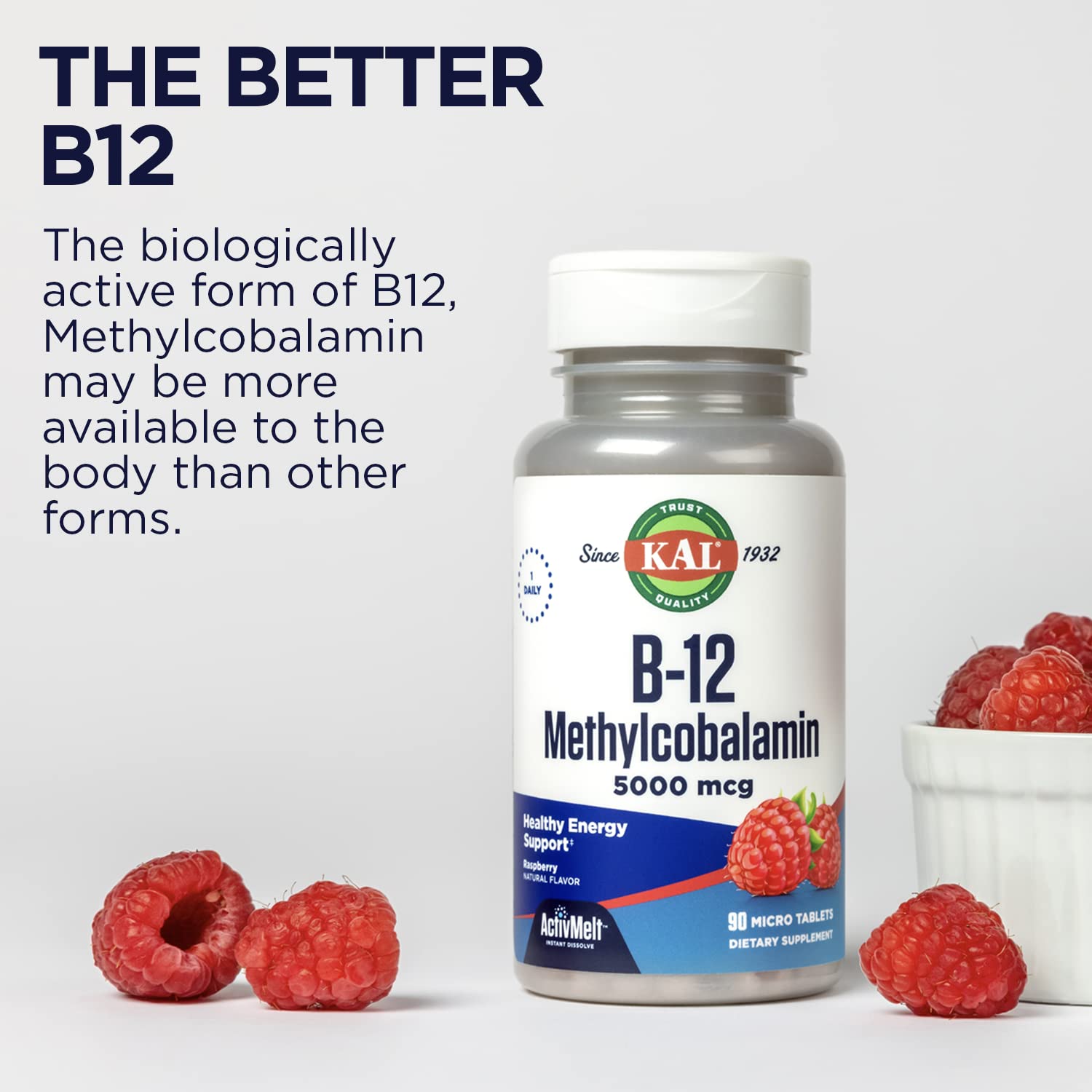 Supplement facts panel for B12 Methylcobalamin