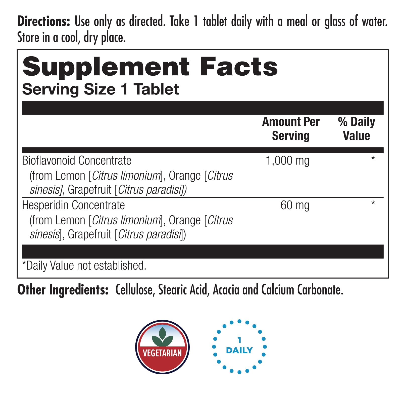 KAL Bioflavonoid 1000mg product packaging and bottle