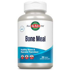 Front view of KAL Bone Meal Tablets bottle with label