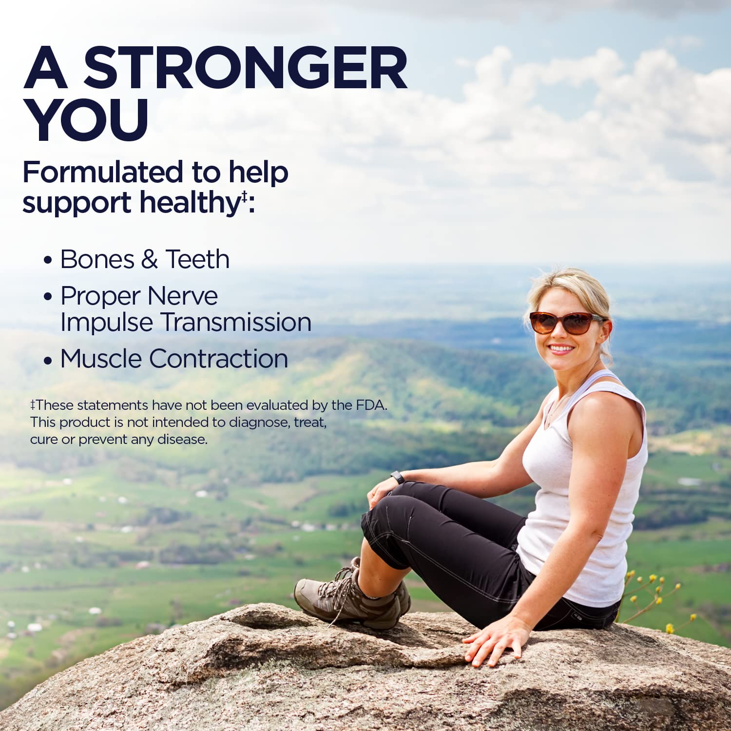 Calcium 500 mg magnesium 250 mg vitamin D3 8000 IU on label