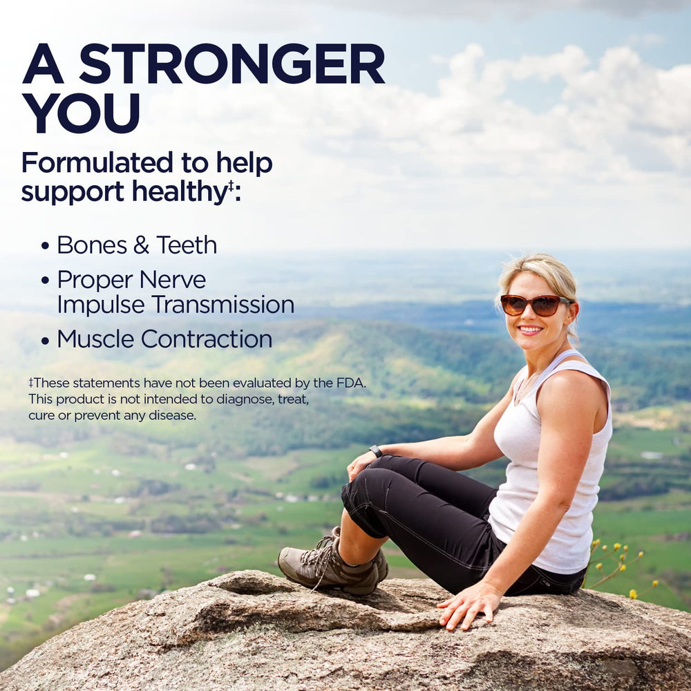 Calcium 500 mg magnesium 250 mg vitamin D3 8000 IU on label