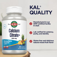 Chewable calcium supplement in mixed fruit flavor