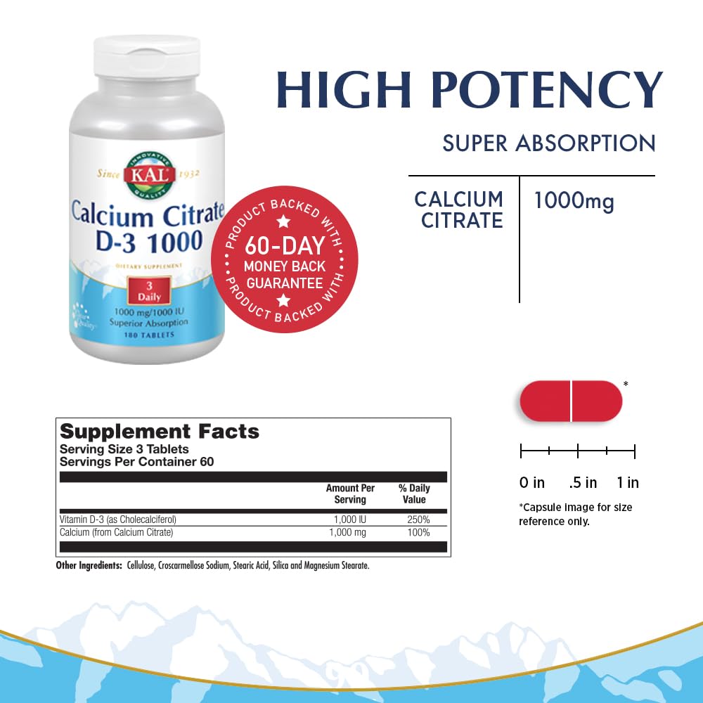 Calcium citrate tablets for KAL supplement