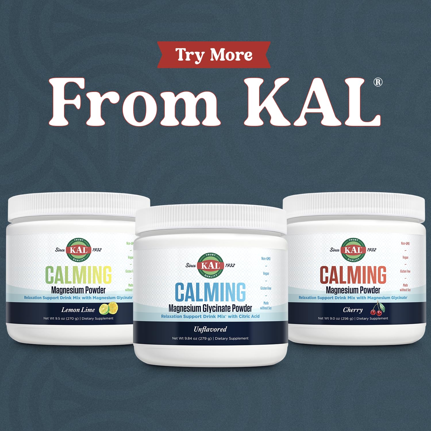 8.5 oz container of KAL Calming Magnesium Glycinate Powder