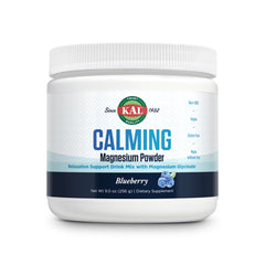 KAL Calming Magnesium Powder Blueberry flavor bottle front 9 oz