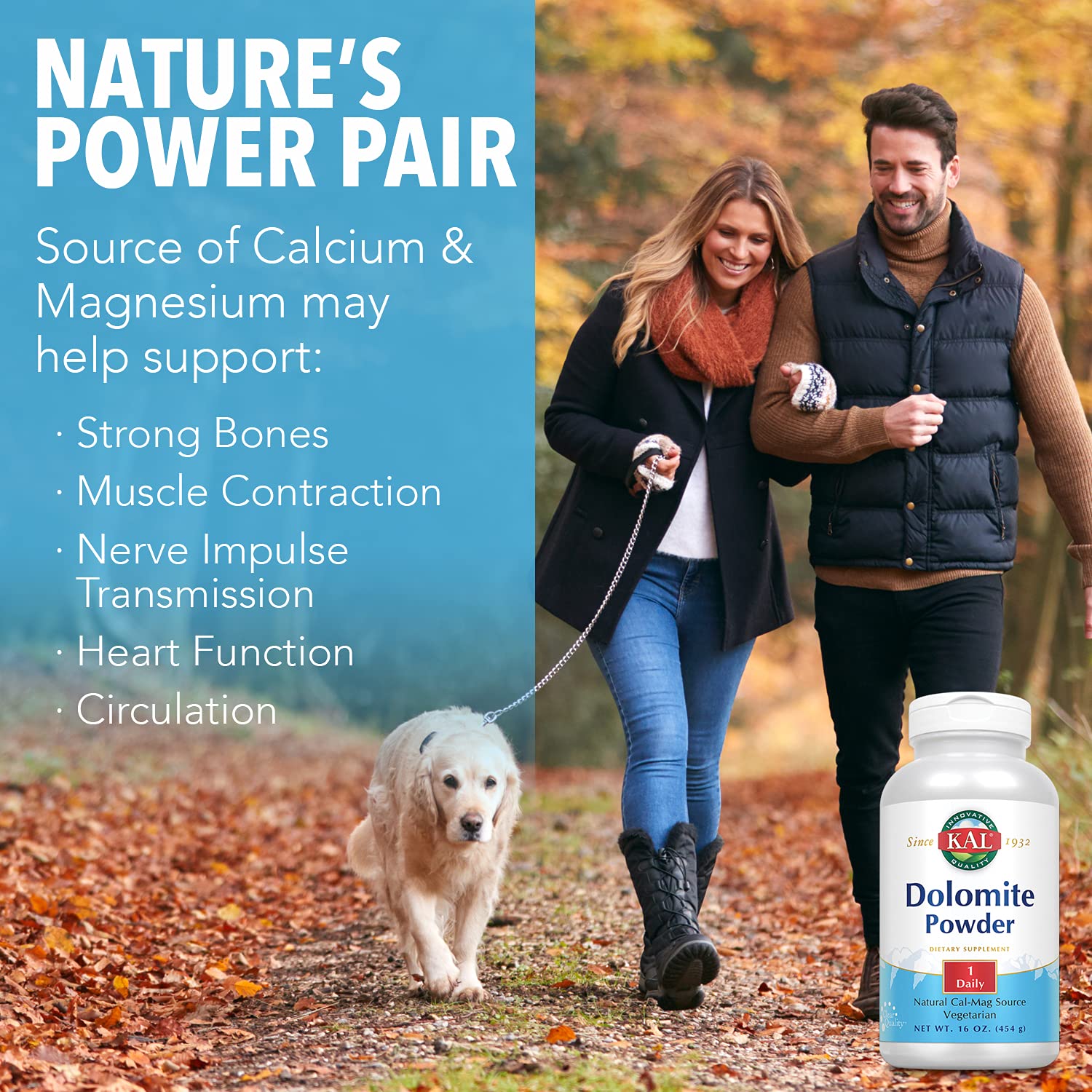 Dolomite powder being blended into a beverage