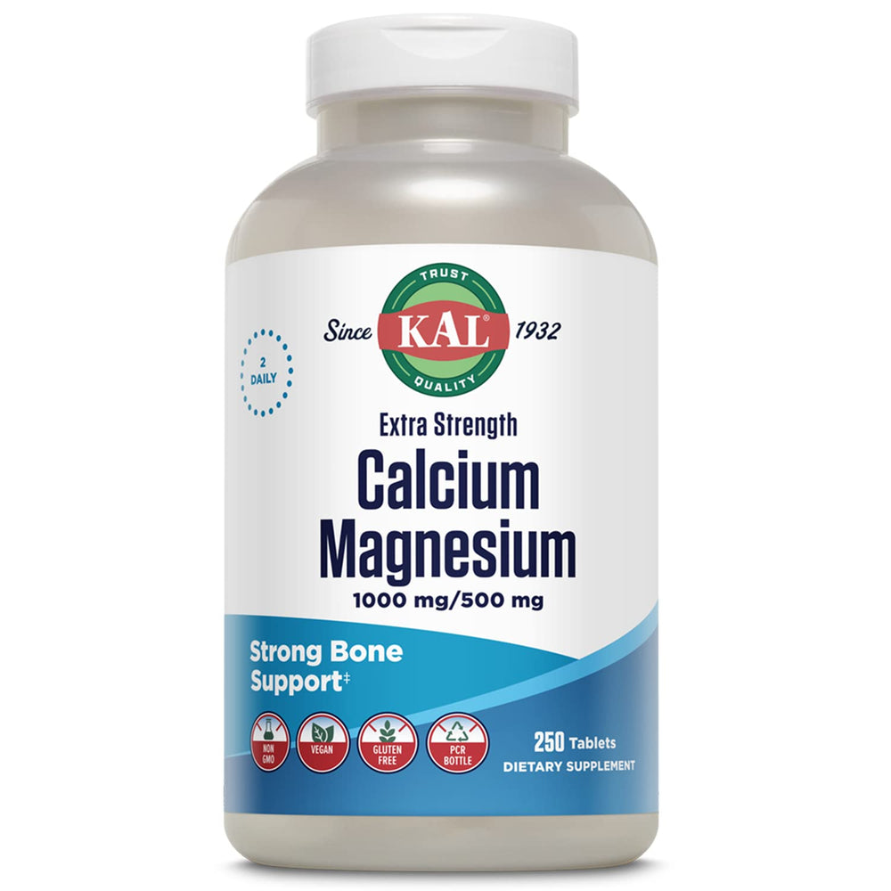 KAL Extra Strength Calcium Magnesium bottle — front label