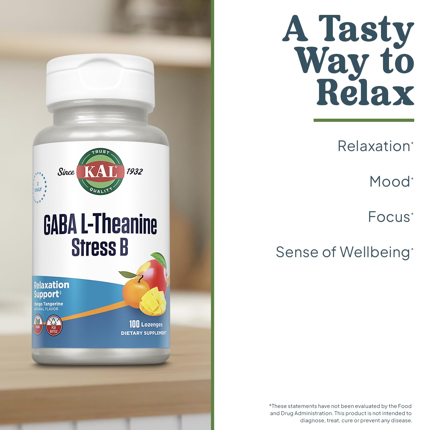 Natural Mango Tangerine flavor lozenge illustration