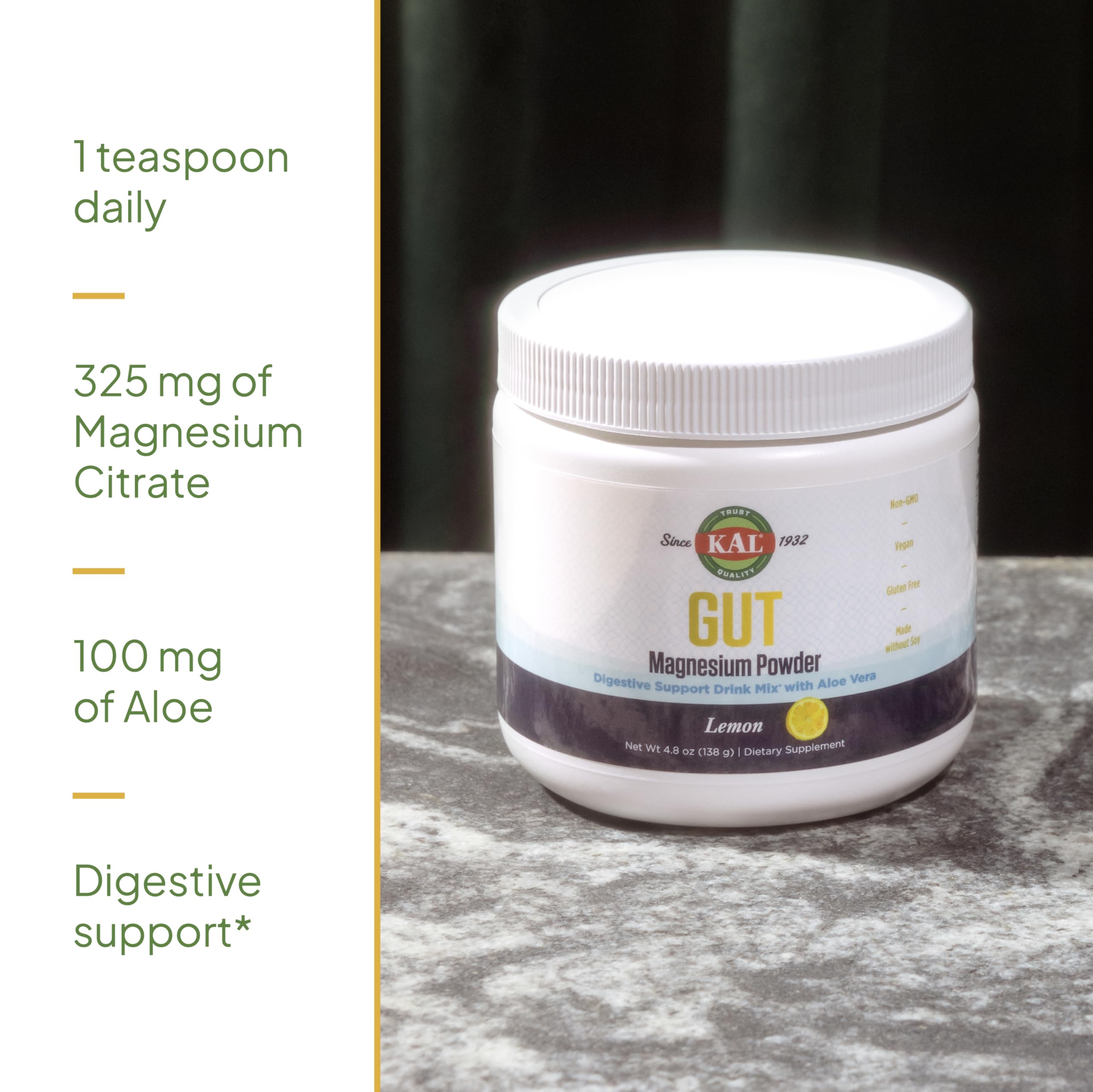 Label detail showing magnesium content per serving