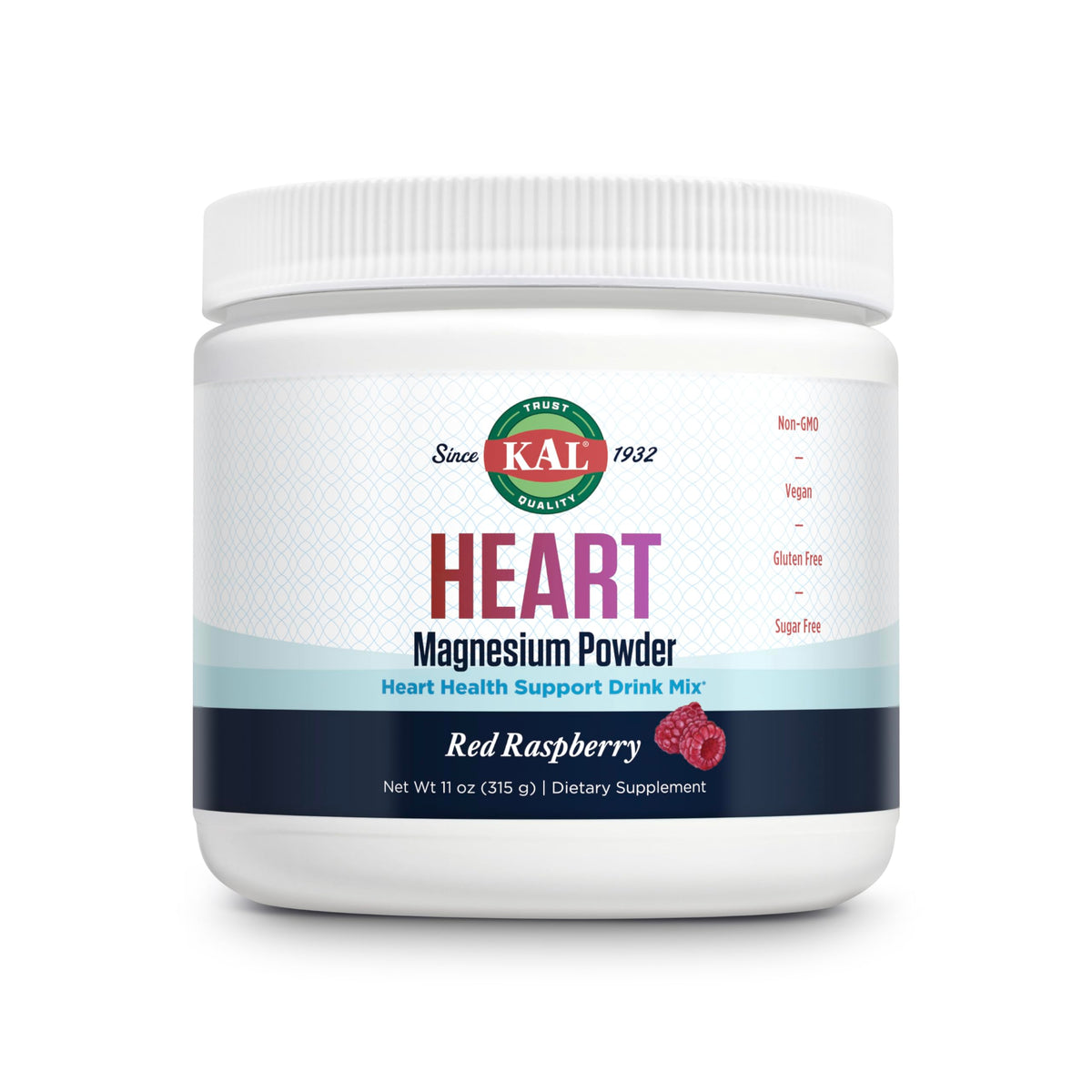 KAL Heart Magnesium Powder bottle – Red Raspberry flavor