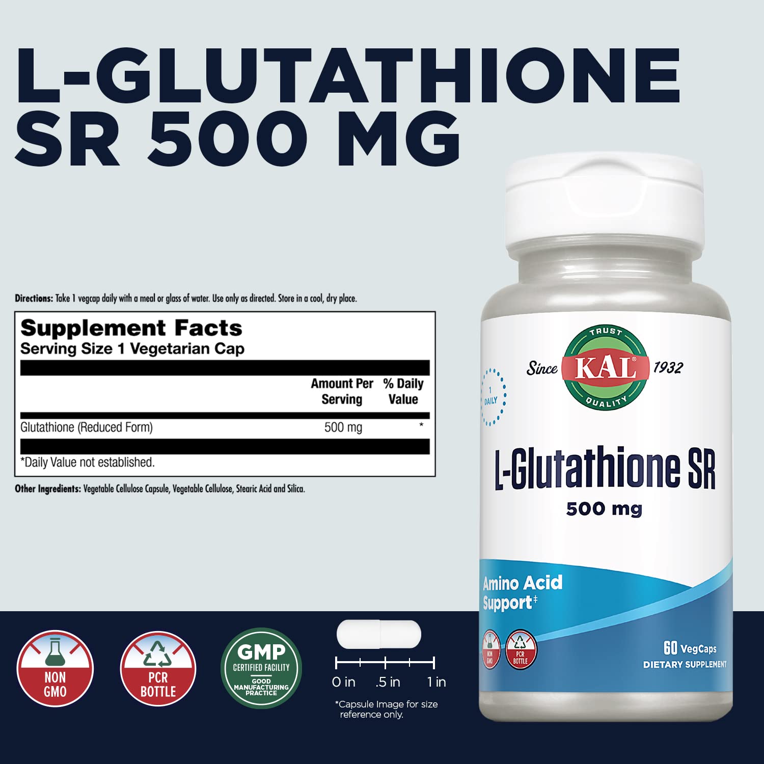 KAL L-Glutathione SR bottle and label
