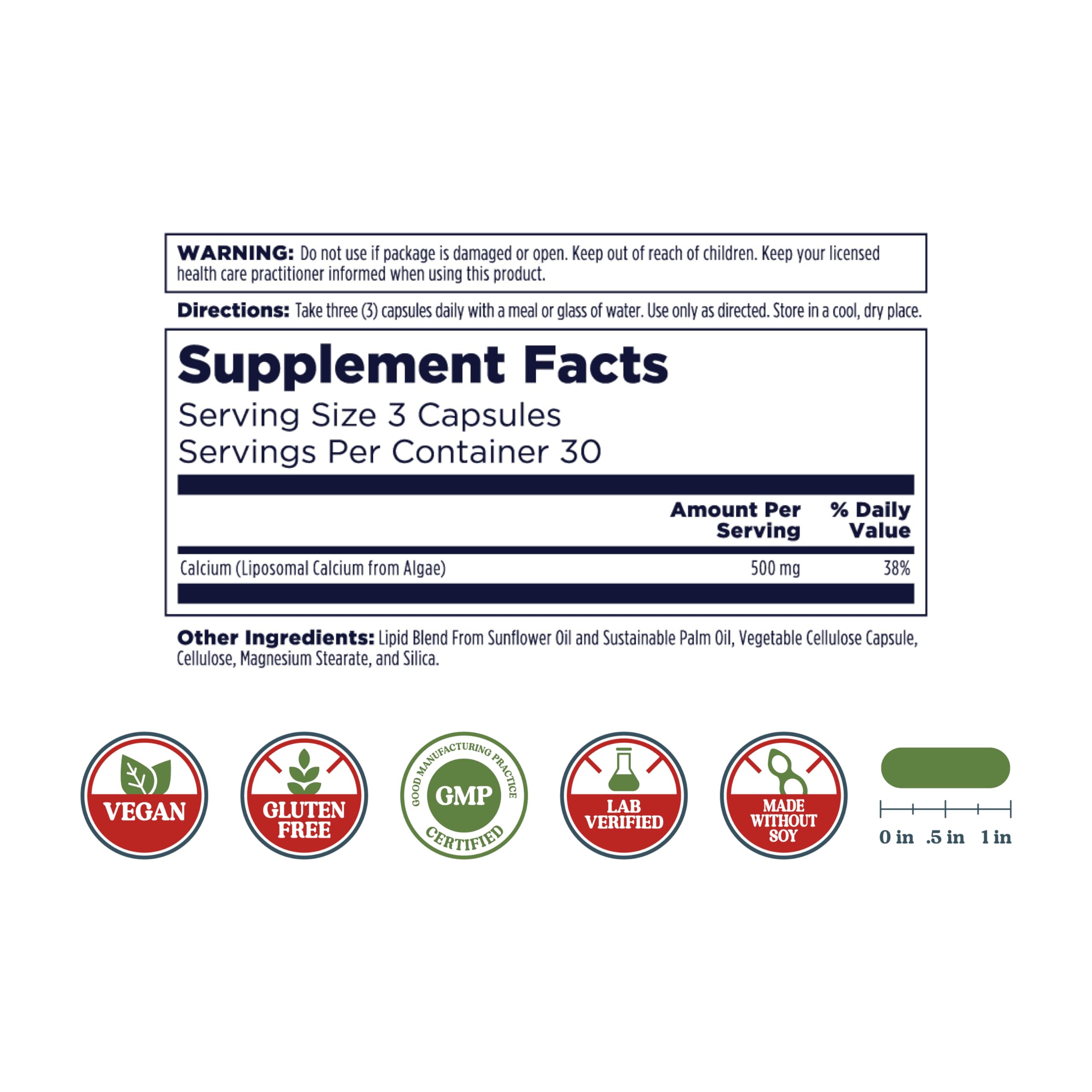 Plant-based calcium source from algae