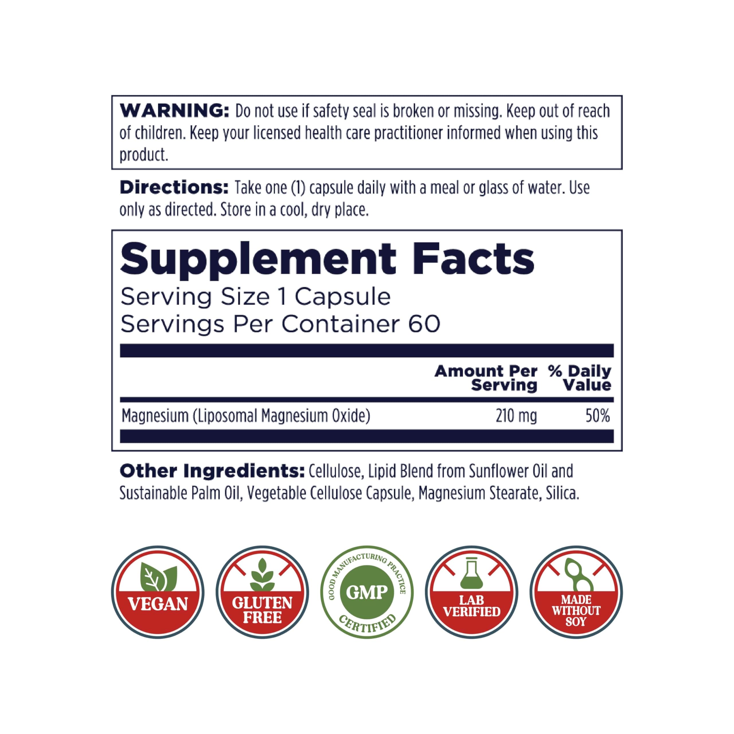 Close-up of liposomal technology illustration for magnesium oxide