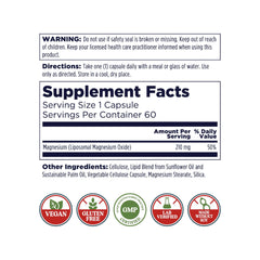 Close-up of liposomal technology illustration for magnesium oxide
