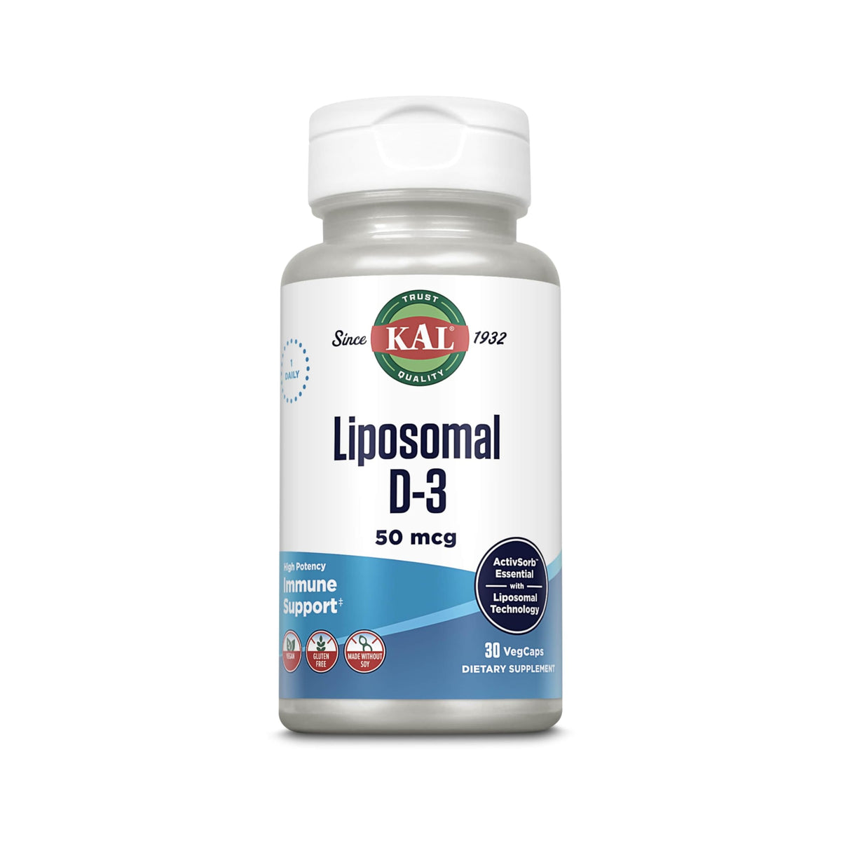 KAL Liposomal Vitamin D3 50 mcg bottle front