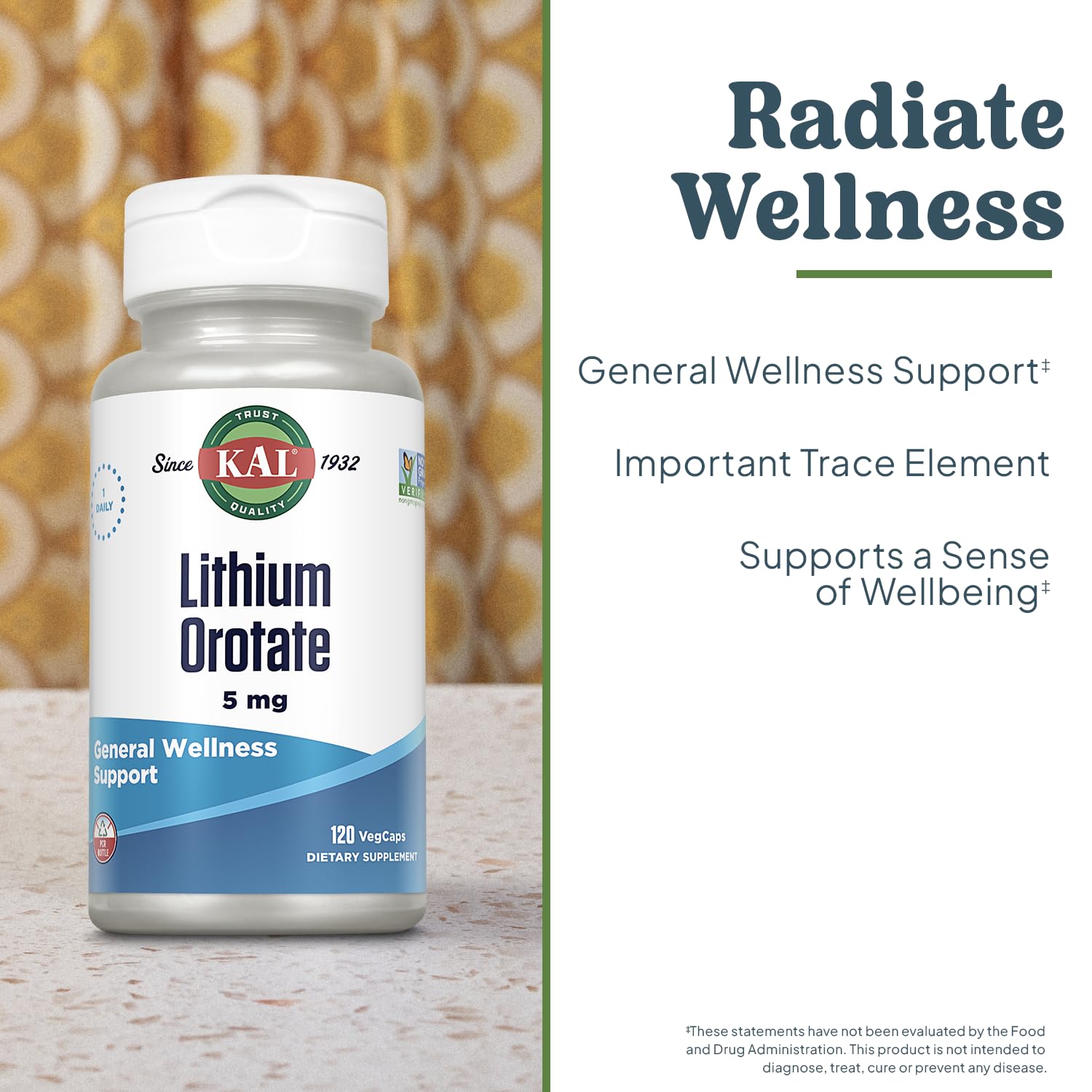 Ingredients: lithium orotate in organic rice bran base