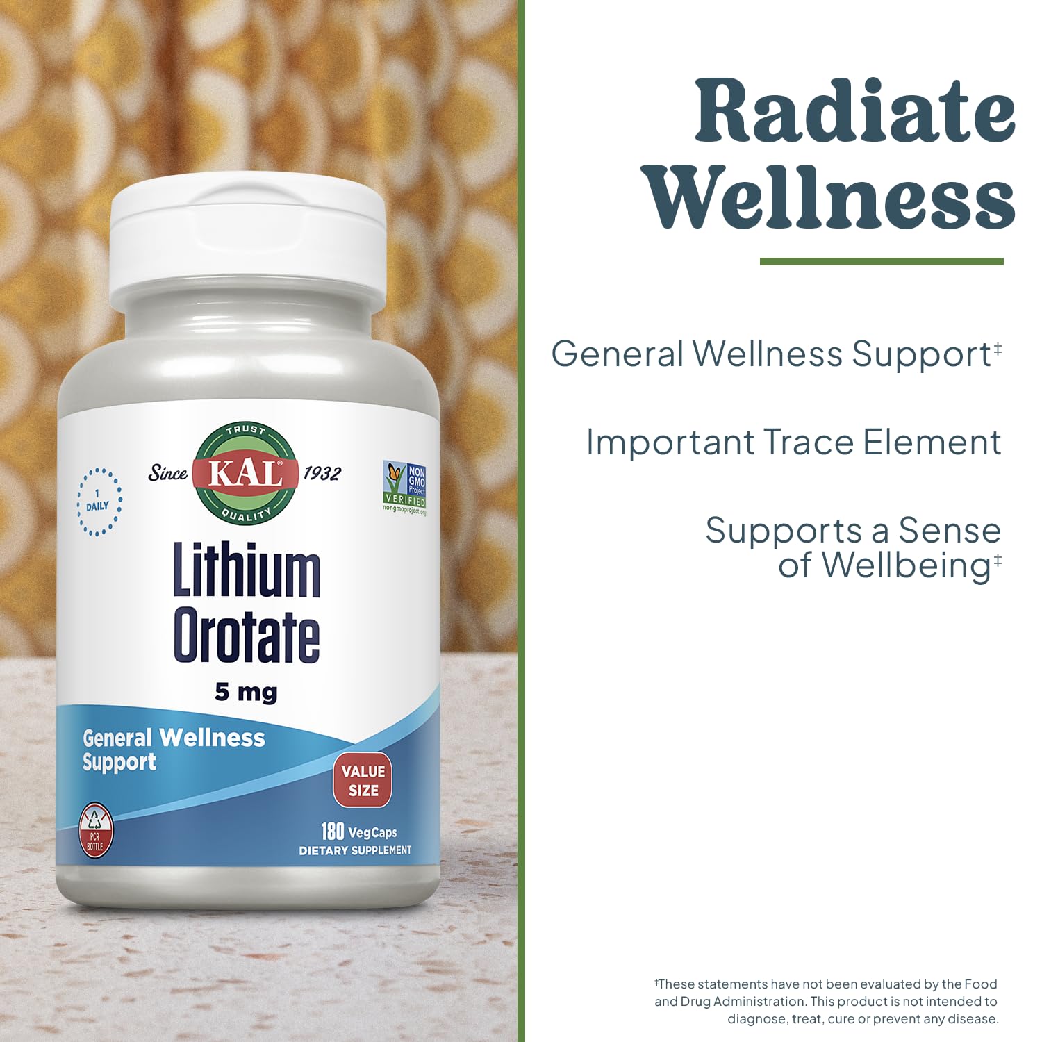 Close-up of 5 mg Lithium Orotate per VegCap