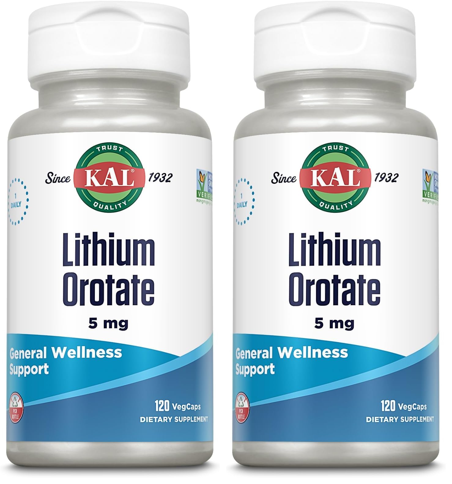 KAL Lithium Ootate 5 mg VegCaps bottle front