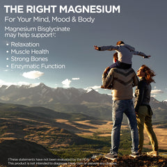 Supplement facts panel for Magnesium Bisglycinate