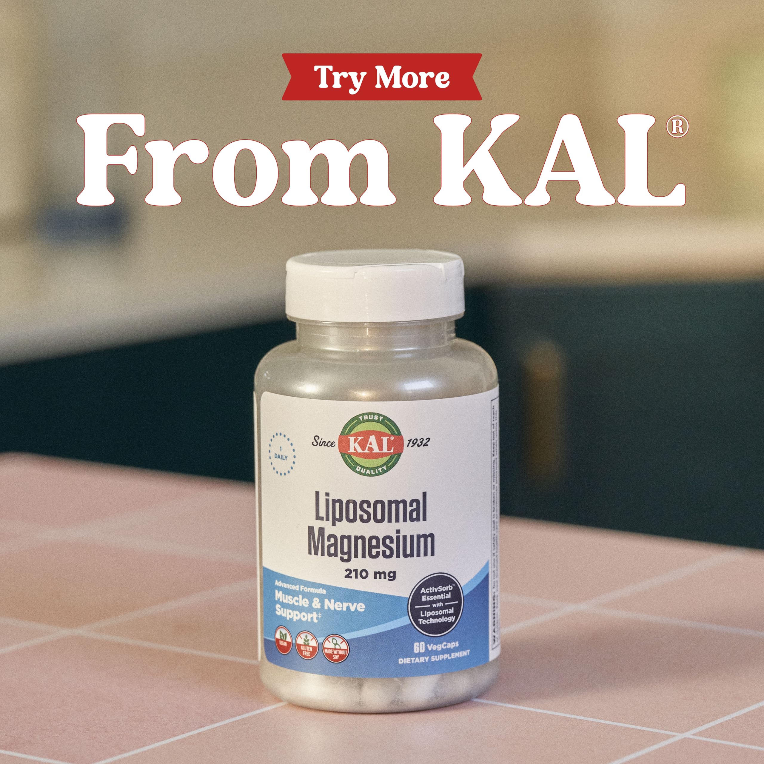 60-day money-back guarantee graphic for KAL Magnesium Chewables