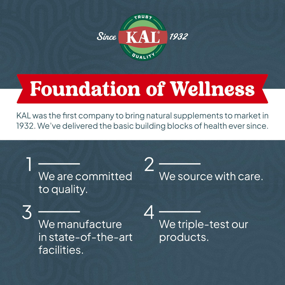 Nutrition facts panel for KAL Magnesium Chewables