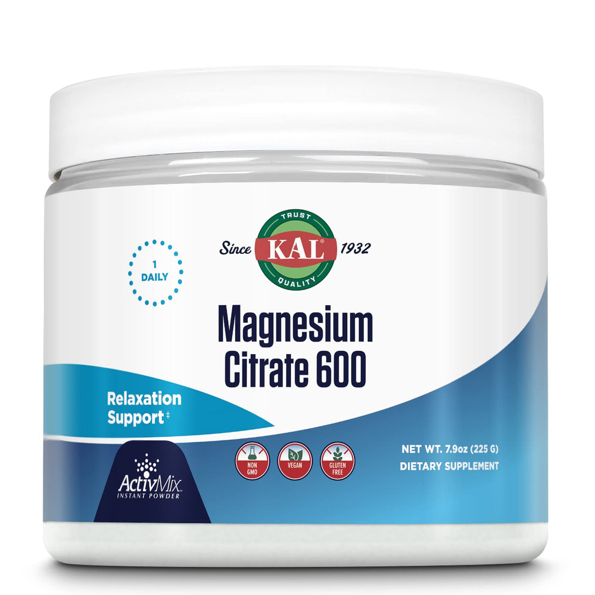 KAL Magnesium Citrate ActivMix Instant Powder tub (7.9 oz)
