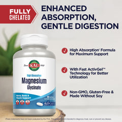 Non-GMO and gluten-free labeling on KAL Magnesium Glycinate