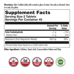 Side view of KAL Magnesium Malate 400mg bottle