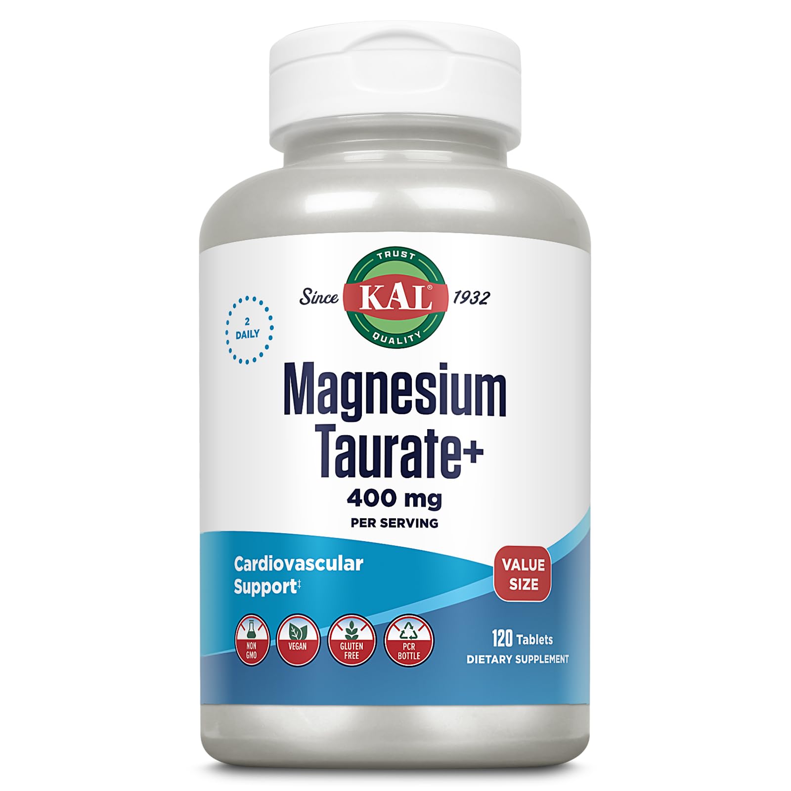 KAL Magnesium Taurate 400mg Plus Vitamin B6 hero image