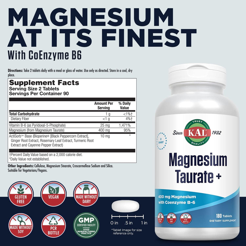 Close-up of ingredients for magnesium taurate with taurine