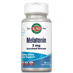 KAL Melatonin 3mg Sustained Release bottle - front view