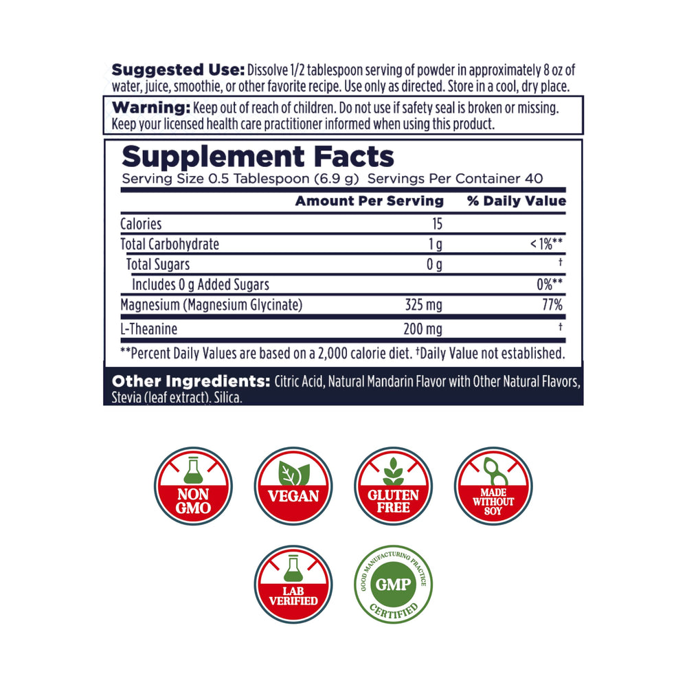 Scoop of Mandarin magnesium glycinate powder