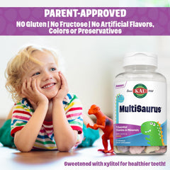 Dinosaur-shaped chewable multivitamin tablets for kids