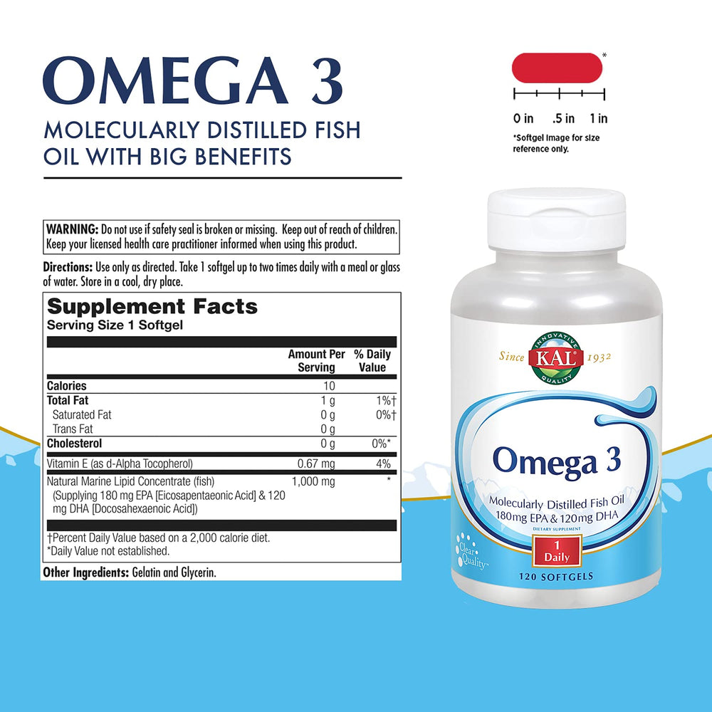 KAL Omega-3 label close-up