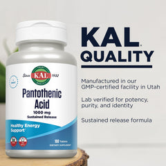 Vegan-friendly Pantothenic Acid 1000mg bottle