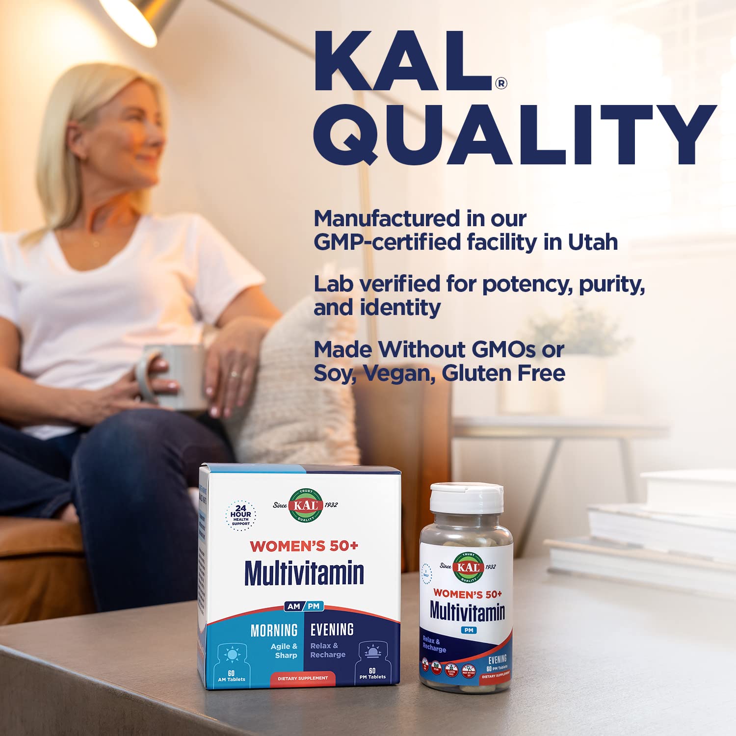 Vegan and GMO-free labeling for KAL Plus 50+ multivitamin