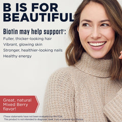 Illustration of hair, skin and nails benefiting from Biotin