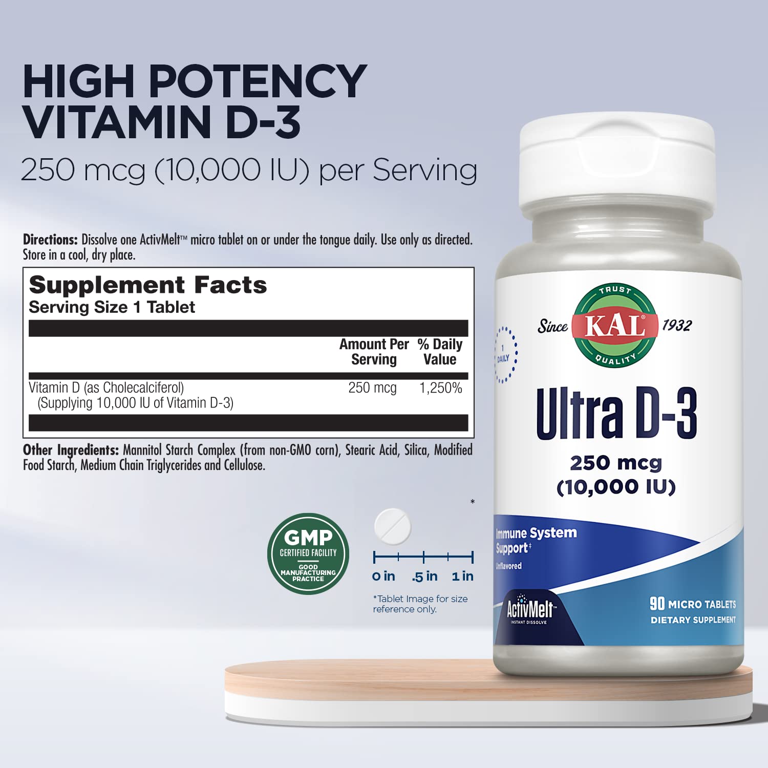 Vitamin D3 for bone health and calcium absorption
