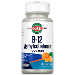 KAL Vitamin B12 Methylcobalamin 1000mcg ActivMelt Tangerine flavor micro tab packaging
