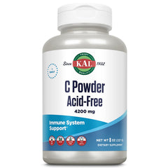 KAL Vitamin C Powder Acid-Free Unflavored Tablets bottle, 8 oz - front view