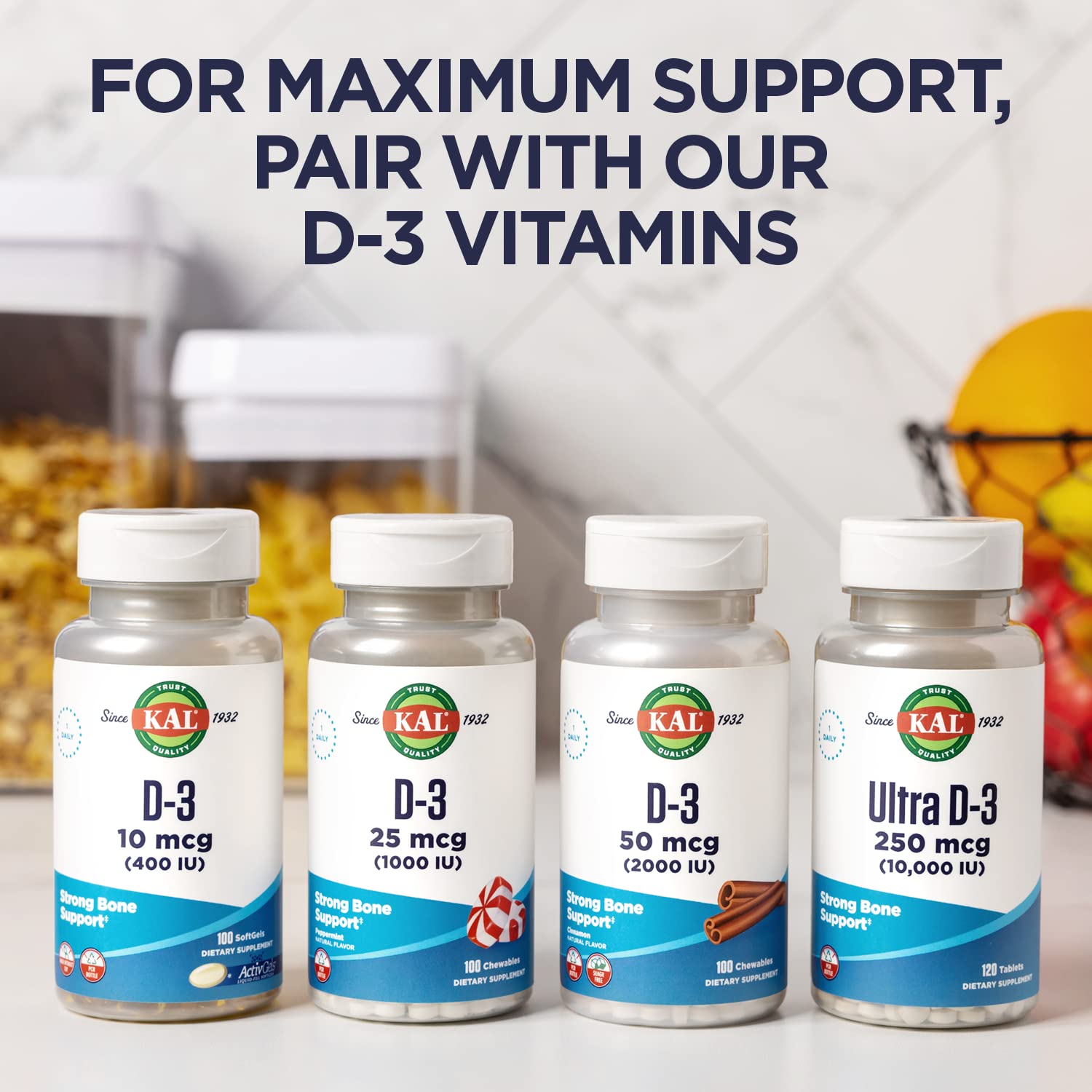 Bottle label showing 100 servings