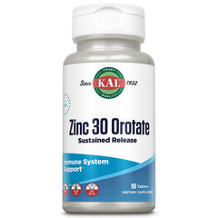 KAL Zinc Orotate 30mg bottle label