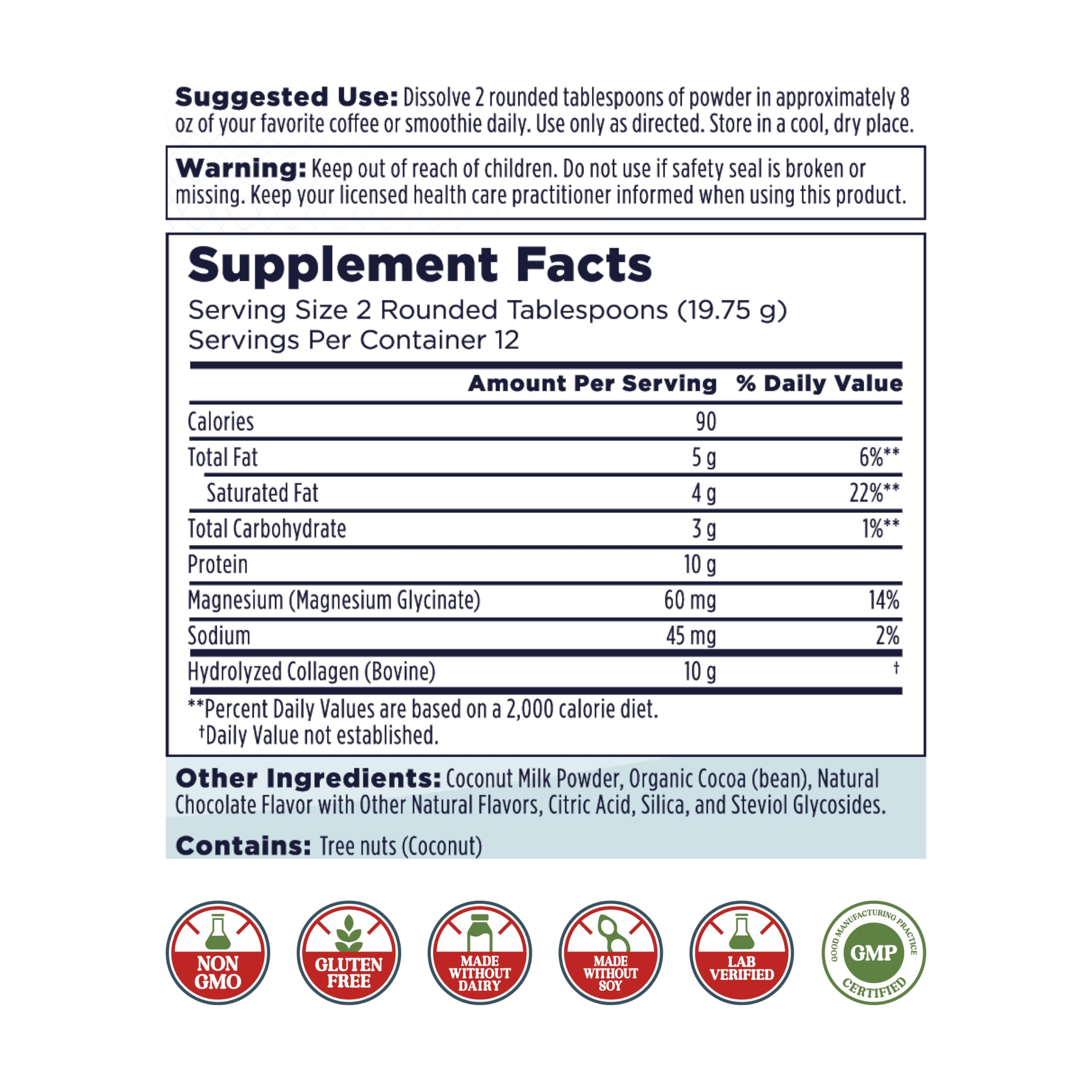 Mocha collagen creamer poured into coffee