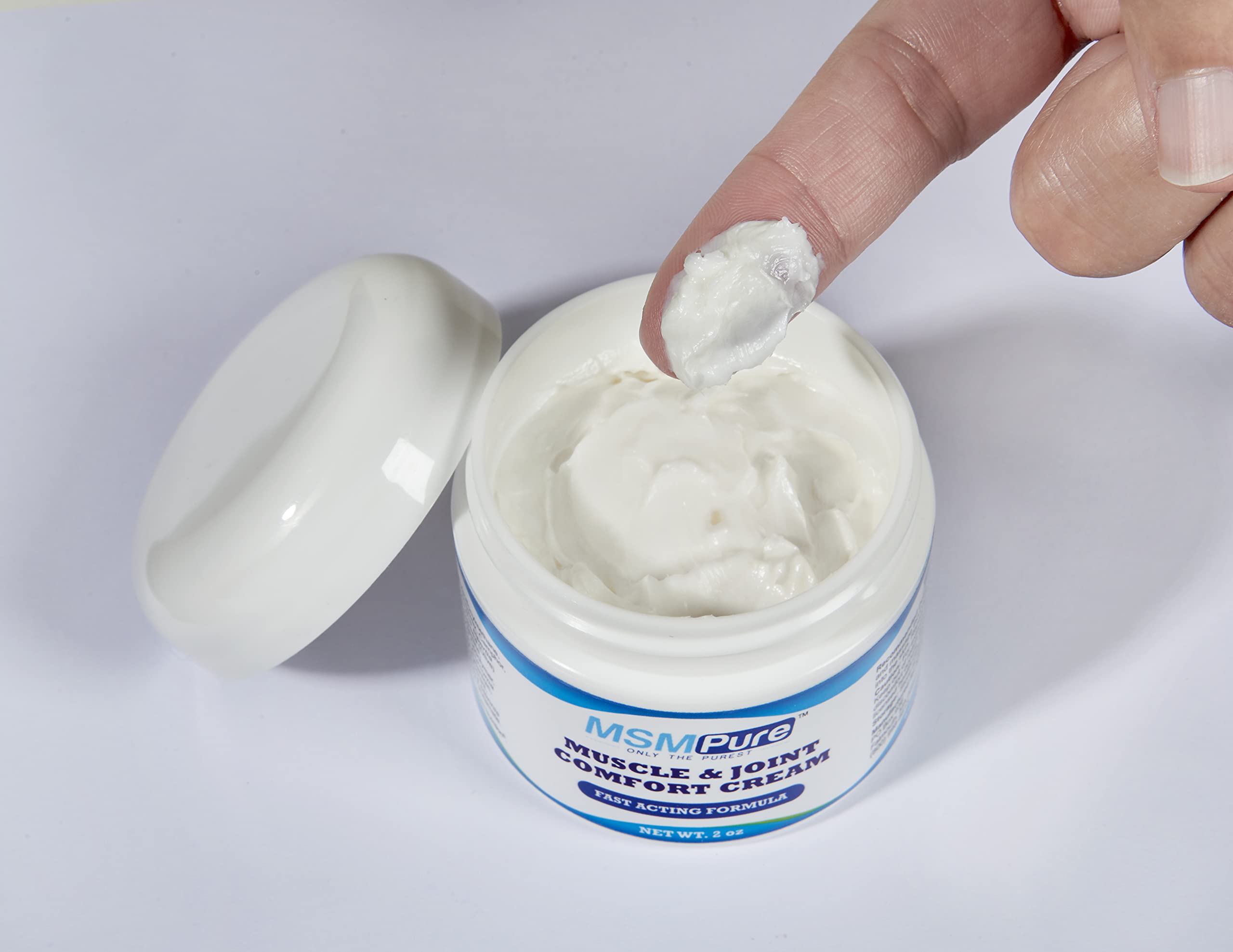 Person applying MSMPure MSM Cream to joint area