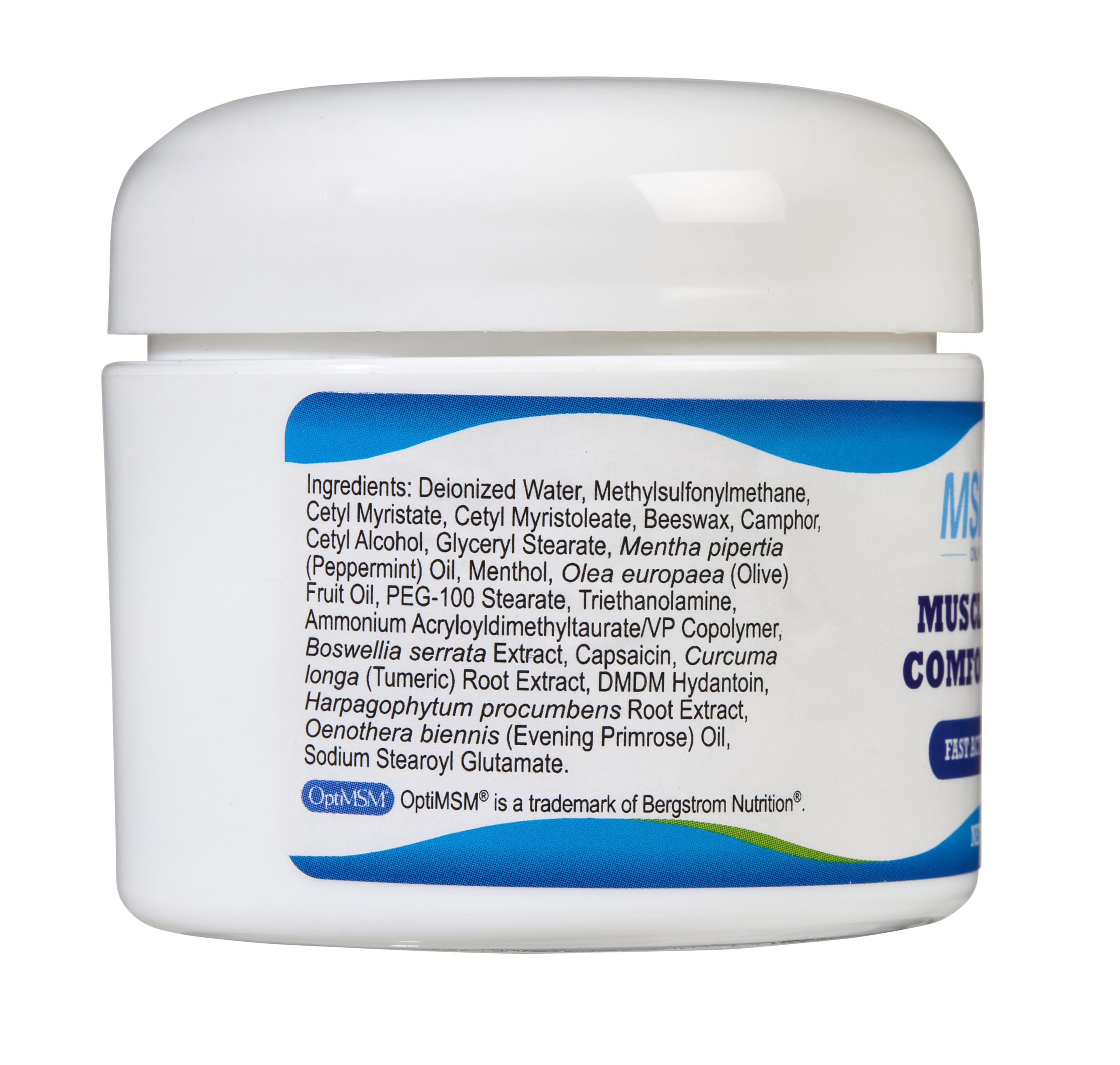 KALA HEALTH MSMPure 2 oz cream back label with ingredients