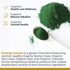 Leafy greens blend including kale and chlorella
