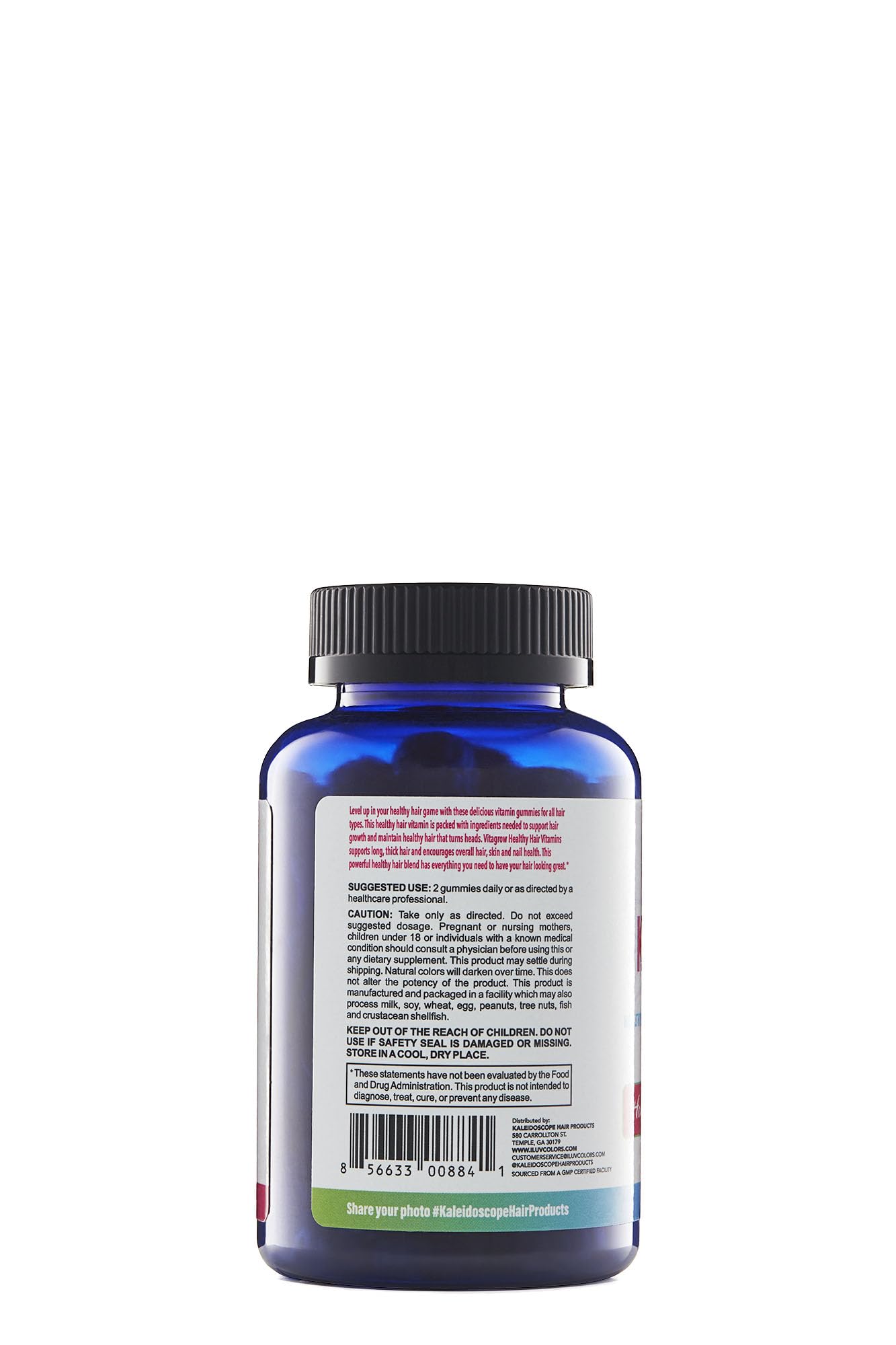 Healthy hair lifestyle image featuring Kaleidogrow bottle